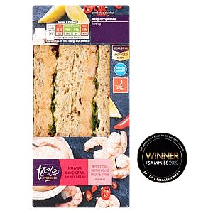 Sainsbury's Prawn Cocktail on Rye Bread Sandwich Taste the Difference