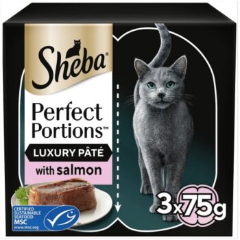 Sheba Perfect Portions Adult Wet Cat Food Trays Salmon in Pate