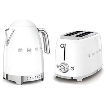 Smeg Jug Kettle and 2 Slice Toaster in White
