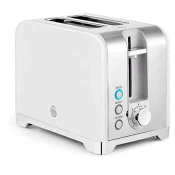 Swan Solace 2 Slice Stainless Steel Toaster White