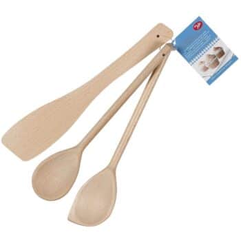 Tala 3 Beech Utensils Spoons and Spatula (3 x 30cm)
