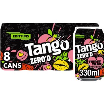 Tango Zero'd Thirst Trap Peach Pineapple & Orange Soft Drink Cans (8 x 330ml)