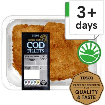 Tesco 2 Breaded Chunky Cod Fillets (350g)