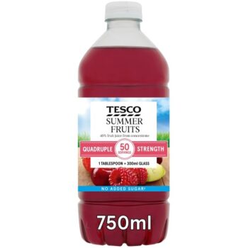 Tesco Quadruple Strength No Added Sugar Summer Fruits (750ml)