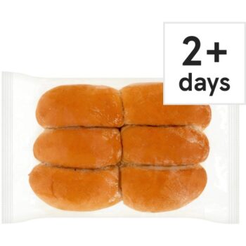 Tesco White Finger Rolls (6)