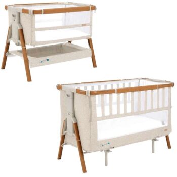 Tutti Bambini Cozee Complete Bedside Crib Package XL Scandinavian Walnut Ecru
