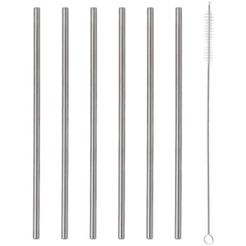 Viners Barware Long Steel Drinking Straws