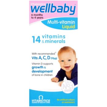Vitabiotics Wellbaby Multi-Vitamin Liquid & Natural Orange Flavour Syrup & Well Kid Baby Syrup & Wellkid Baby & Infant 6 Months to 4 Years Multi-Vitamin Liquid (150ml)