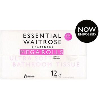 Waitrose Essentials Mega Roll 12x300sheets (12)