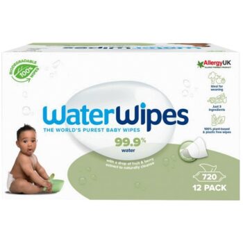 WaterWipes Baby Wipes Sensitive Weaning Plastic Free Wipes 720 Wipes
