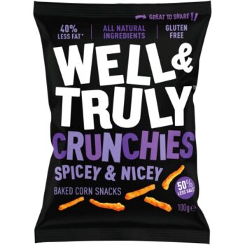 Well & Truly Crunchies Spicey & Nicey Baked Corn Snacks (100g)