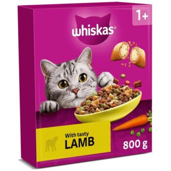 Whiskas 1 Adult Dry Cat Food with Lamb (800g)