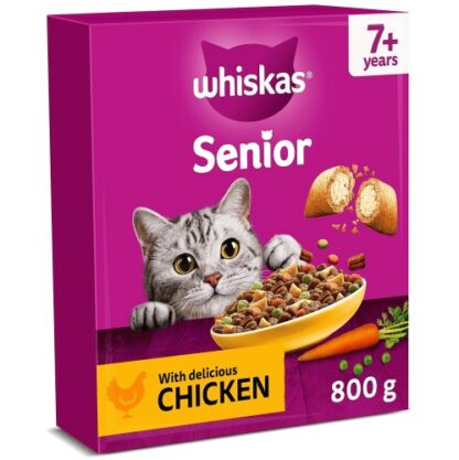 Whiskas 7+ Complete Dry Cat Food with Chicken (800g)