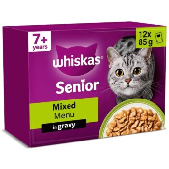 Whiskas 7 Senior Wet Cat Food Mixed Menu in Gravy (12 x 85g)