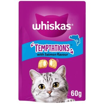 Whiskas Temptations Salmon Cat Treat Biscuits Adult (60g)