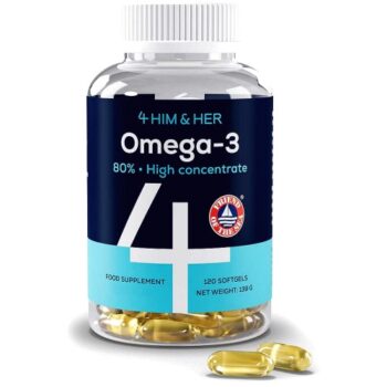 4HIM4HER 4Him&her Omega-3 Premium Fish Oil Supplement Friend Of The Sea Certified Capsules (120)