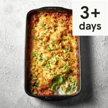 64. Tesco Finest Extra Mature Cheddar Sprout & Leek Gratin (Serves 6)