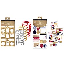 96 100 Silver Red Gold Labels Christmas Tag STICKER Gift Tags Name Xmas Present