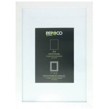 A4 Photo Frame With Mount White