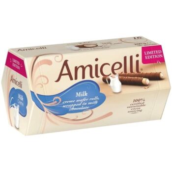 Amicelli Vanilla Milk Creme Crispy Wafer Rolls