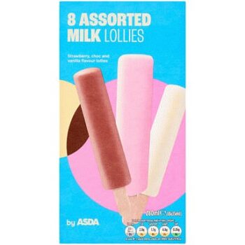 ASDA Assorted Milk Lollies (8 x 35ml, 280ml)