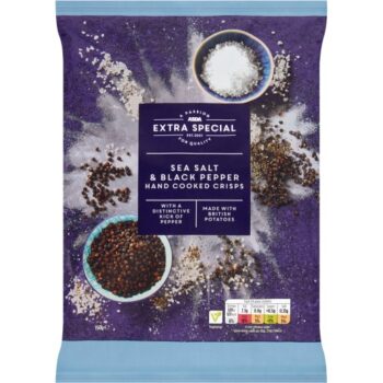 ASDA Extra Special Sea Salt & Black Pepper Hand Cooked Sharing Crisps