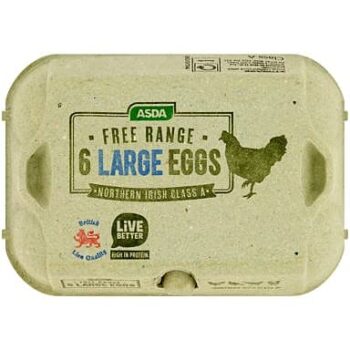 ASDA Free Range 6 Large Eggs