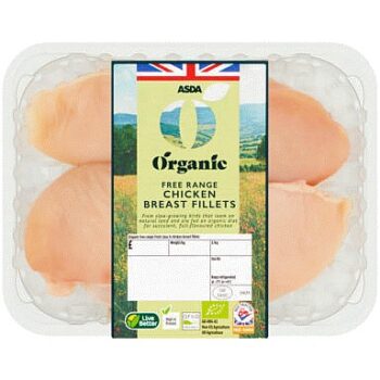 ASDA Organic Free Range Chicken Breast Fillets (typically 0.4KG)
