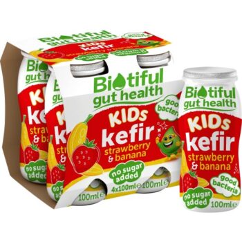 Biotiful Gut Health Kids Kefir Strawberry & Banana (4 x 100ml)
