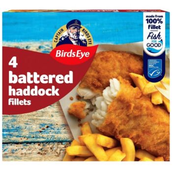 Birds Eye 4 Battered Haddock Fish Fillets (400g)