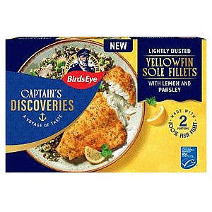 Birds Eye Captain's Discoveries 2 x Lightly Dusted Lemon & Parsley Sole Fish Fillets (280g)
