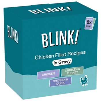 Blink! Wet Cat Food Chicken Pouch Selection in Gravy (8 x 85g)