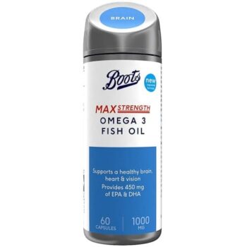 Boots Max Strength Omega 3 Fish Oil 1000 Mg 60 Capsules (2 Month Supply)