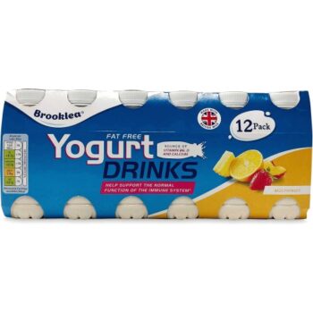 Brooklea Fat Free Immune Support Yogurt Drinks Multifruit (12 x 100g)