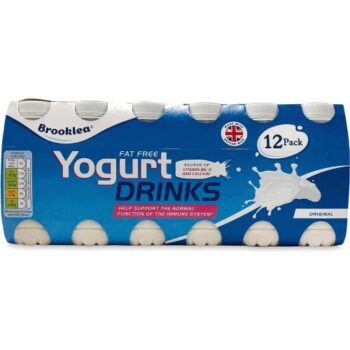 Brooklea Fat Free Immune Support Yogurt Drinks Original (12 x 100g)