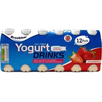 Brooklea Fat Free Immune Support Yogurt Drinks Strawberry (12 x 100g)