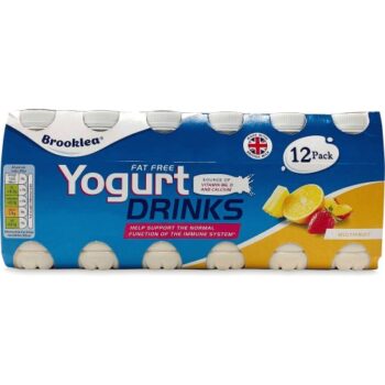 Brooklea Fat Free Multifruit Yogurt Drinks (12 x 100g)
