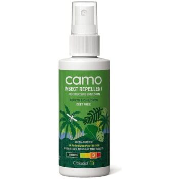 Camo Insect Repellent Family Spray Soft On Skin Deet Free Sprayable Emulsion 10 Hours Protection (100ml)