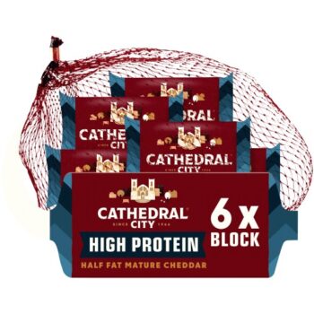 Cathedral City High Protein Half Fat Mature Cheddar Cheese Mini Blocks (6 x 20g)
