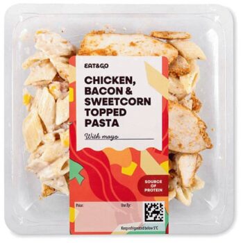 Chicken Bacon & Sweetcorn Topped Pasta