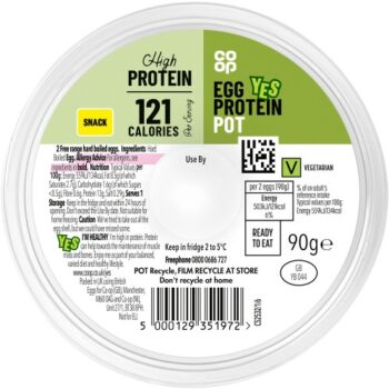 Co-op Free Range Hard Boiled Eggs (90g)