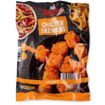 Crispy Breaded Coated Chicken Skewers