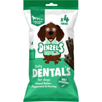 Denzel's Daily Dentals For Large Dogs Peanut Butter Peppermint & Parsley (120g)