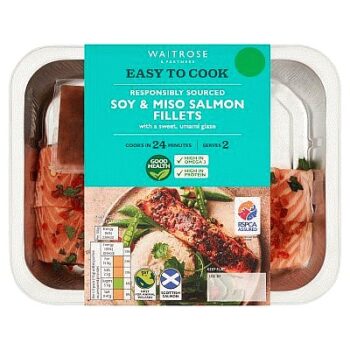 Easy to Cook Soy & Miso Salmon Fillets (283g)