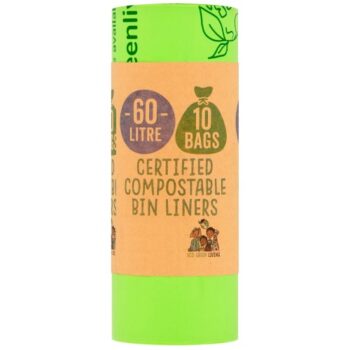 Eco Green Living Certified Compostable Large Bin Bags (60 Litre)