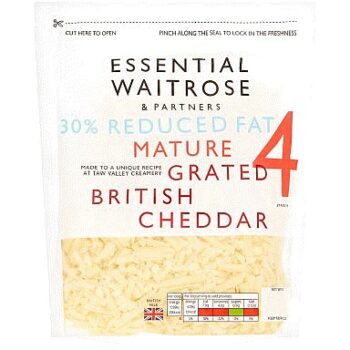 Essential 30% Reduced Fat Mature Grated Cheddar Cheese Strength 4 (250g)