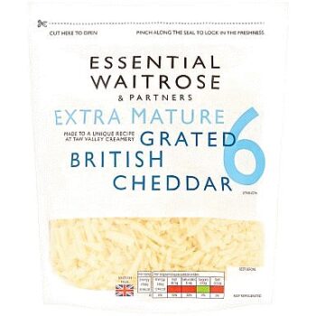 Essential Extra Mature Grated Cheddar Cheese Strength 6 (250g)