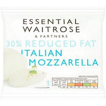 Essential Lighter Italian Mozzarella Cheese Strength 1 drained (125g)
