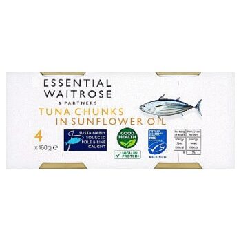 Essential MSC Tuna Chunks in Sunflower Oil (4 x 160g)