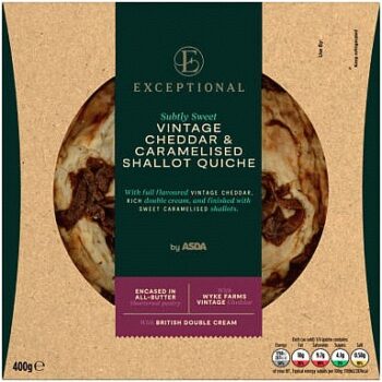 Exceptional by ASDA Vintage Cheddar & Caramelised Shallot Quiche (400g)